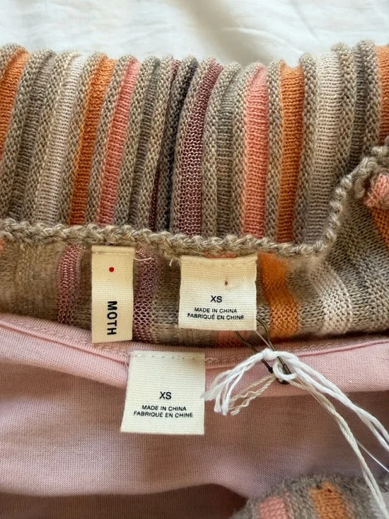 NEW Anthropologie MOTH Nora striped swing cut sweater Alpaca dress, Size XS - Picture 8 of 11